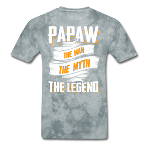 Papaw the Legend T-Shirt - grey tie dye