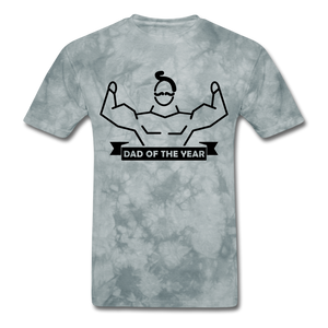 Dad of the Year T-Shirt - grey tie dye