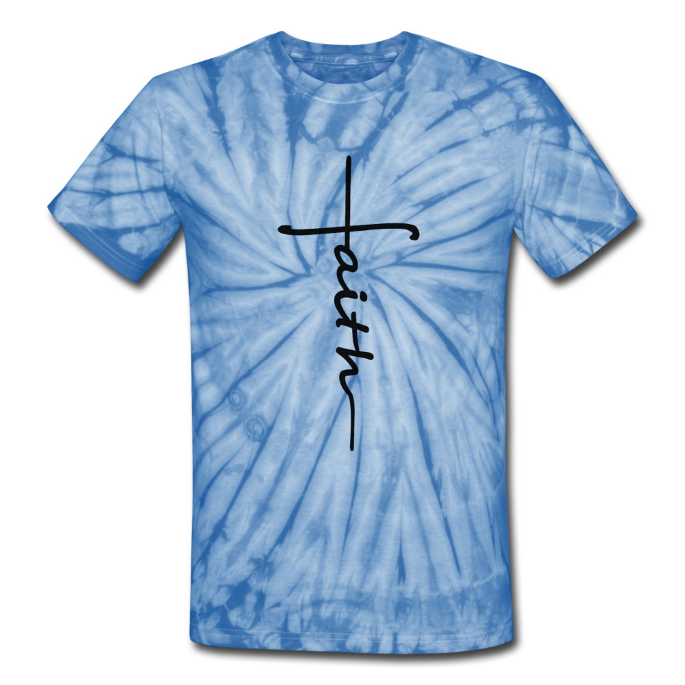 Faith - Unisex Tie Dye T-Shirt - spider baby blue