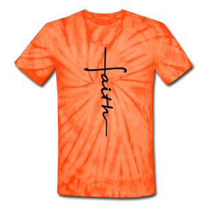Faith - Unisex Tie Dye T-Shirt - spider orange