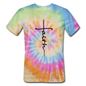 Faith - Unisex Tie Dye T-Shirt - rainbow