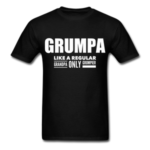 Grumpa Like A Regular Grandpa Only Grumpier Funny Men's Tshirts | Humorous Men's Gifts - black