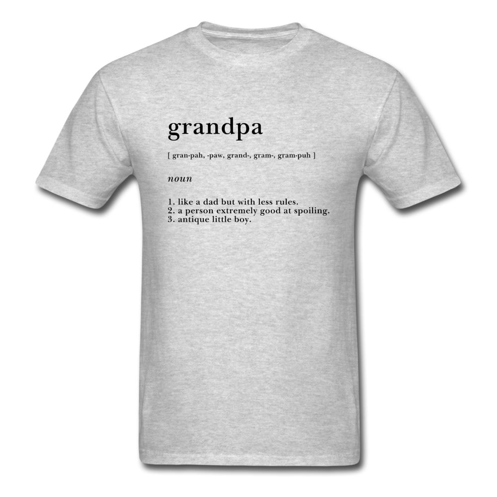 The Definition Of Grandpa Tshirt | Funny Grandpa Gift | Shirts For Papa | T-Shirt Gift Ideas For Men - heather gray